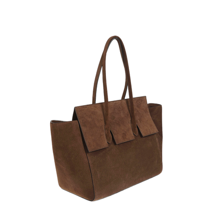 MAYFEYR - ROUNN - Felice Flap Brown Leather Tote Bag - FELICEFLAP31CHOCOLATE