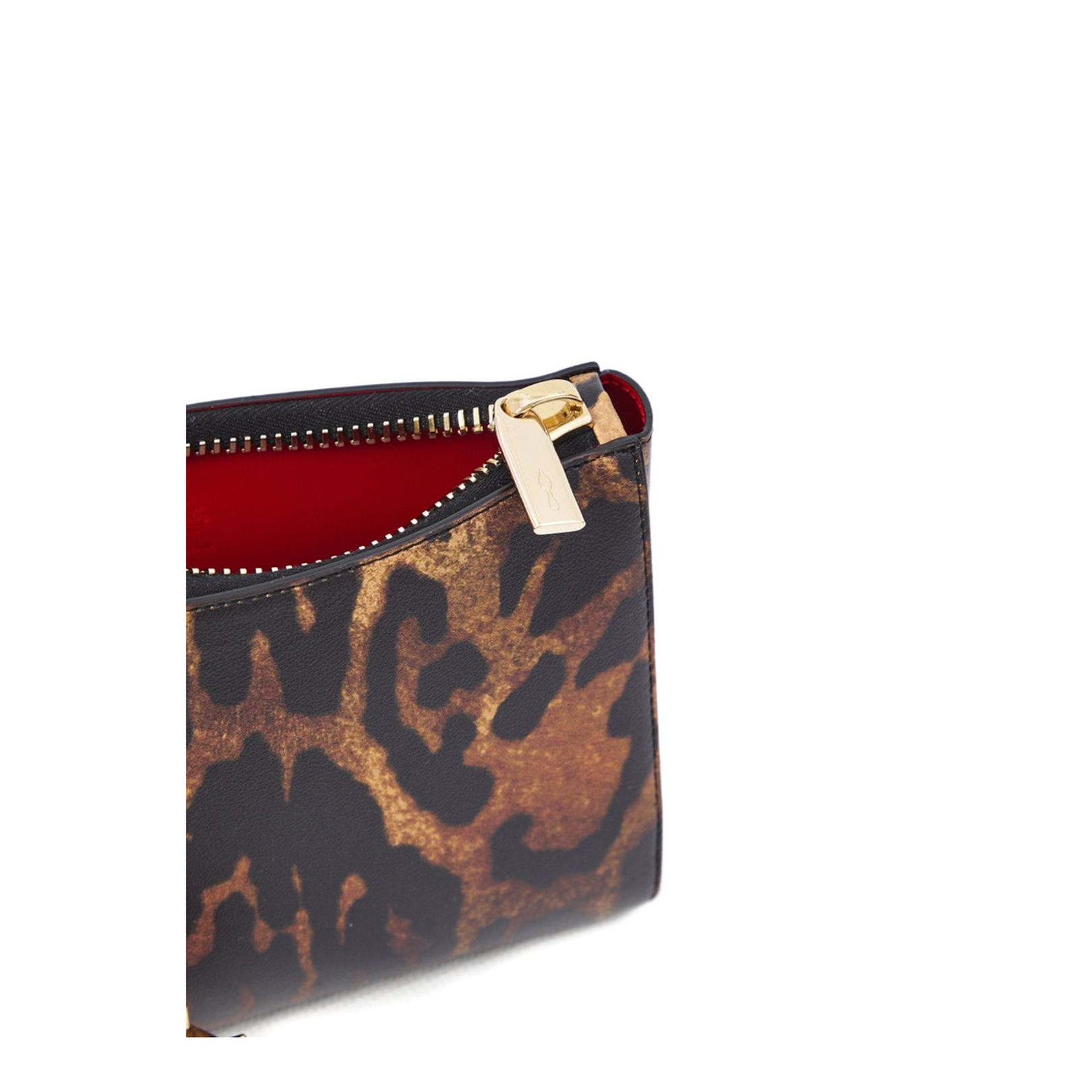 Brown Leopard Print Zip Closure Bag