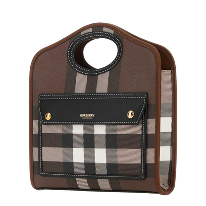 Printed E-canvas and Leather Mini Pocket Bag