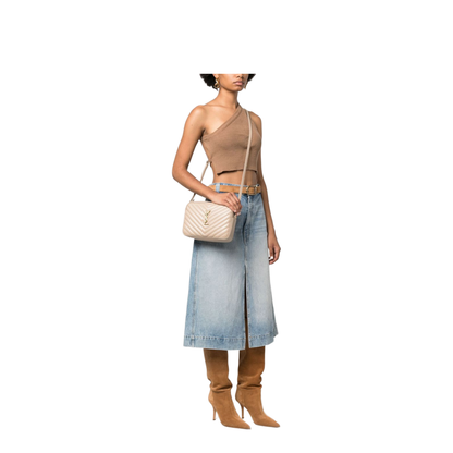 Lou Calfskin Crossbody - Dark Beige