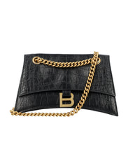 Crush Small Chain Bag Crocodile Embossed In Black