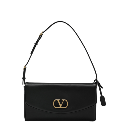 MAYFEYR - Valentino - Leather Clutch Shoulder Bag In Black - 8W0B0T31ABM0NO