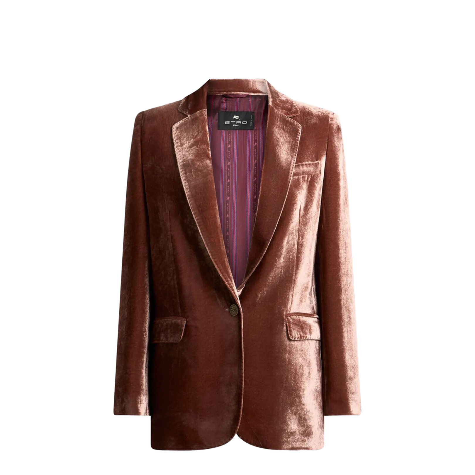 Silk-Blend Velvet Straight-Cut Blazer