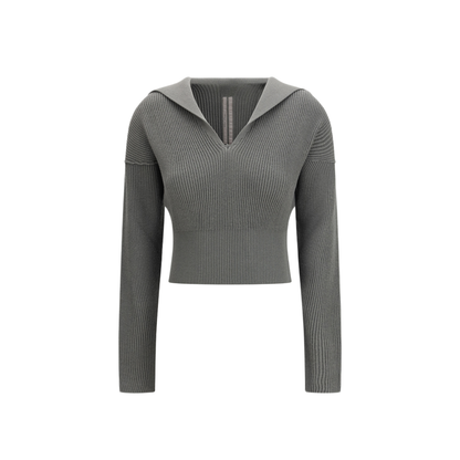 MAYFEYR - Rick Owens - Euca Virgin Wool Sweater With V Neck - RP01F663435