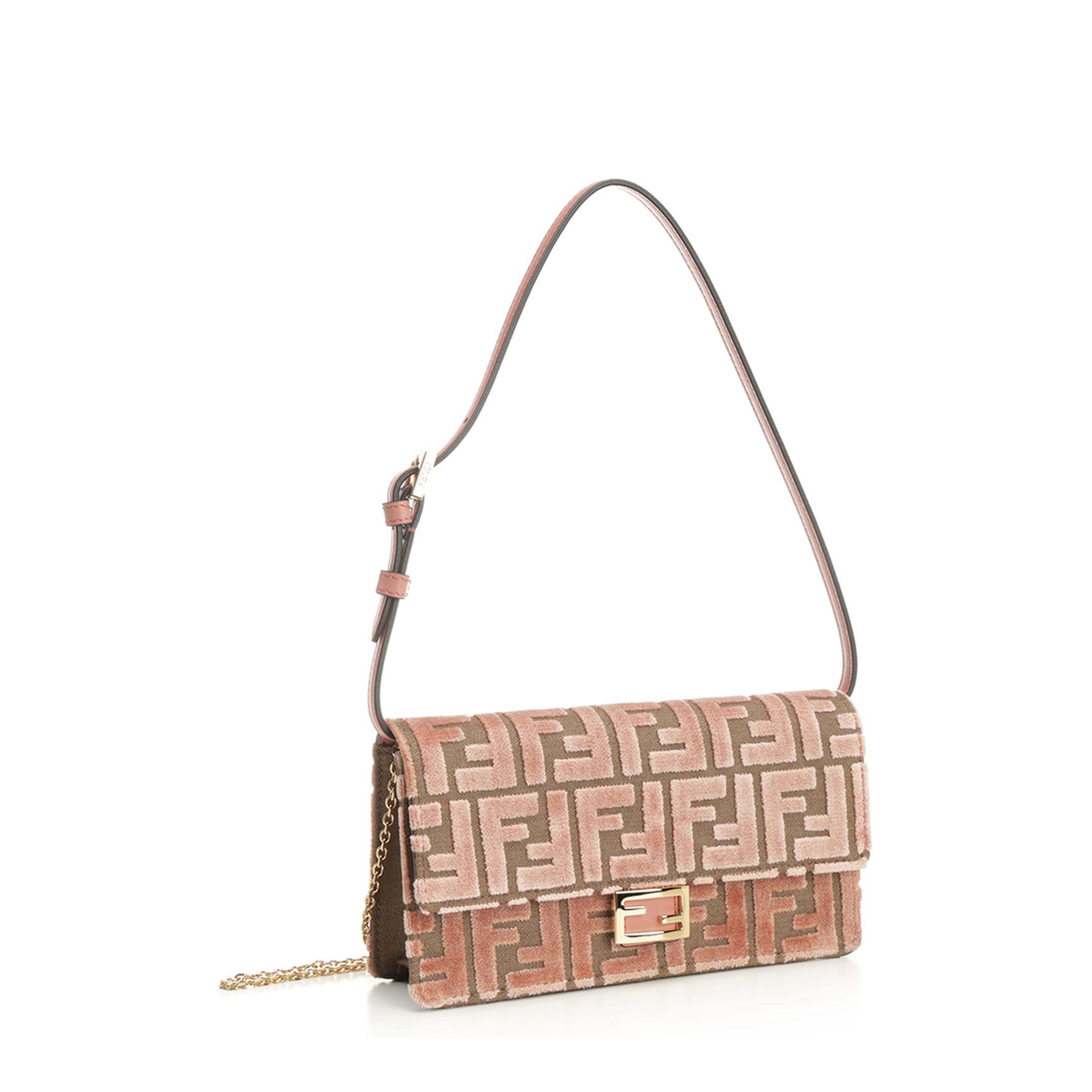 Wallet On Chain Baguette Fabric Pink