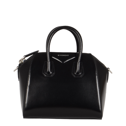 Antigona Mini Leather Shoulder Bag in Black