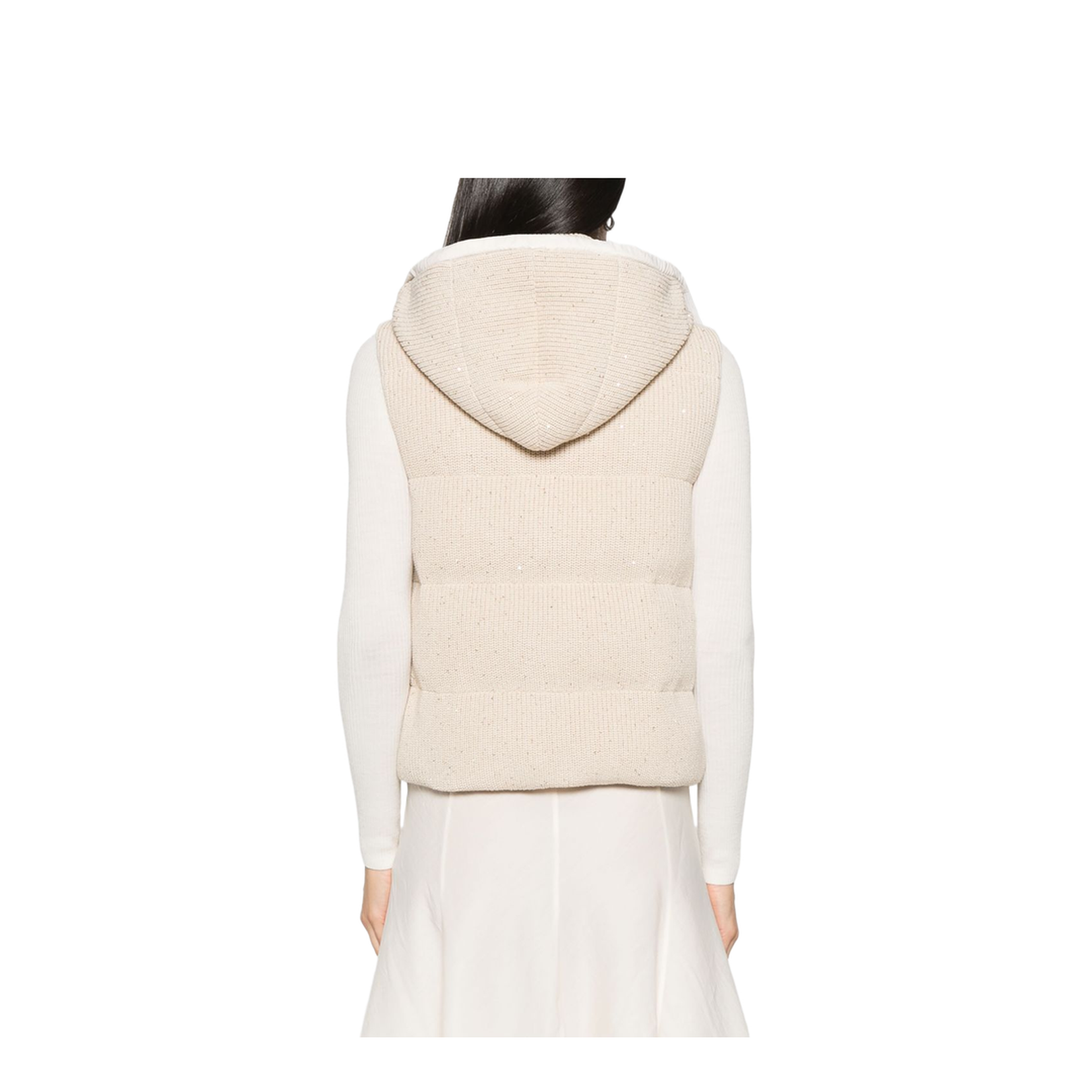 Dazzling Cotton Knit Sleeveless Down Jacket