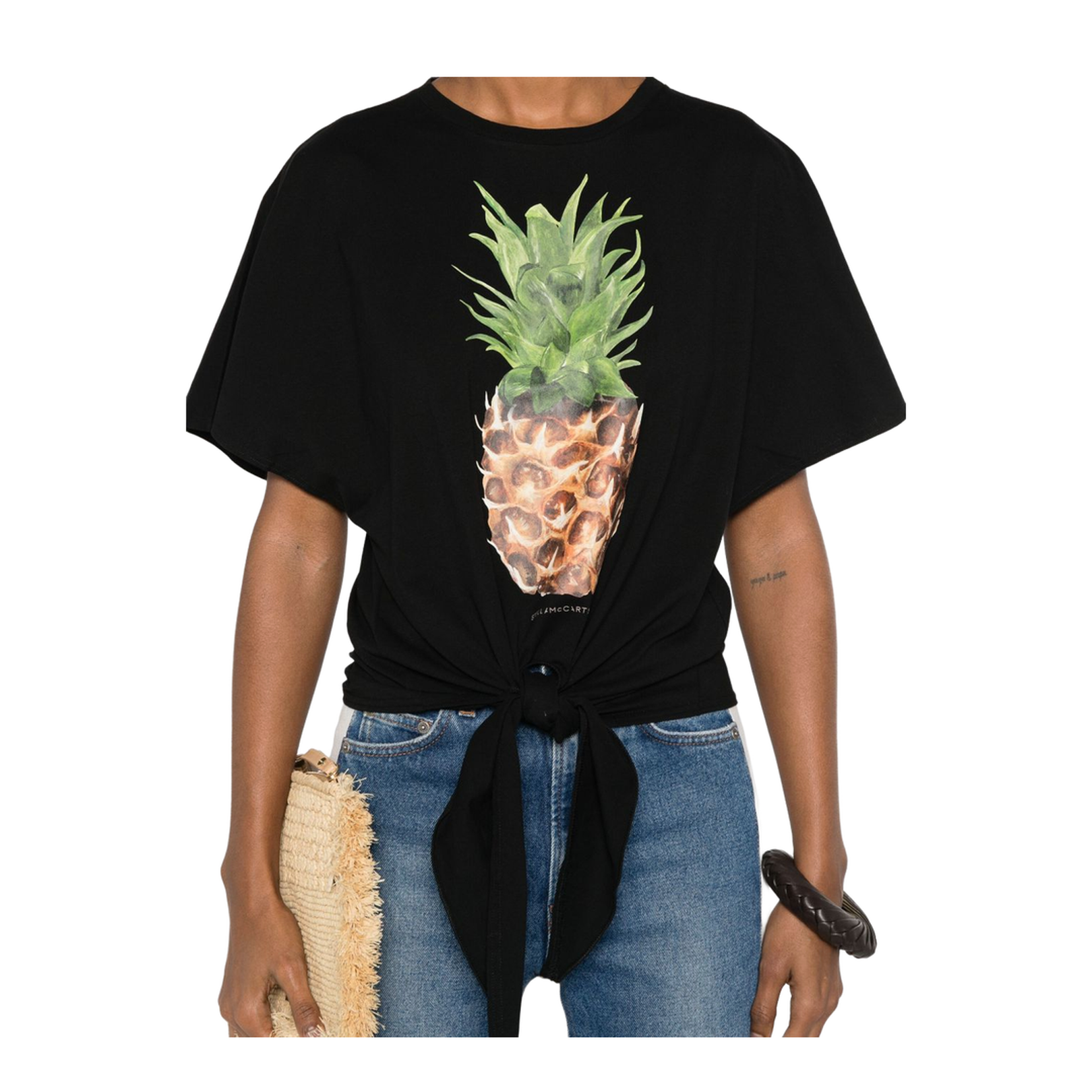 Black Front Tie T-shirt