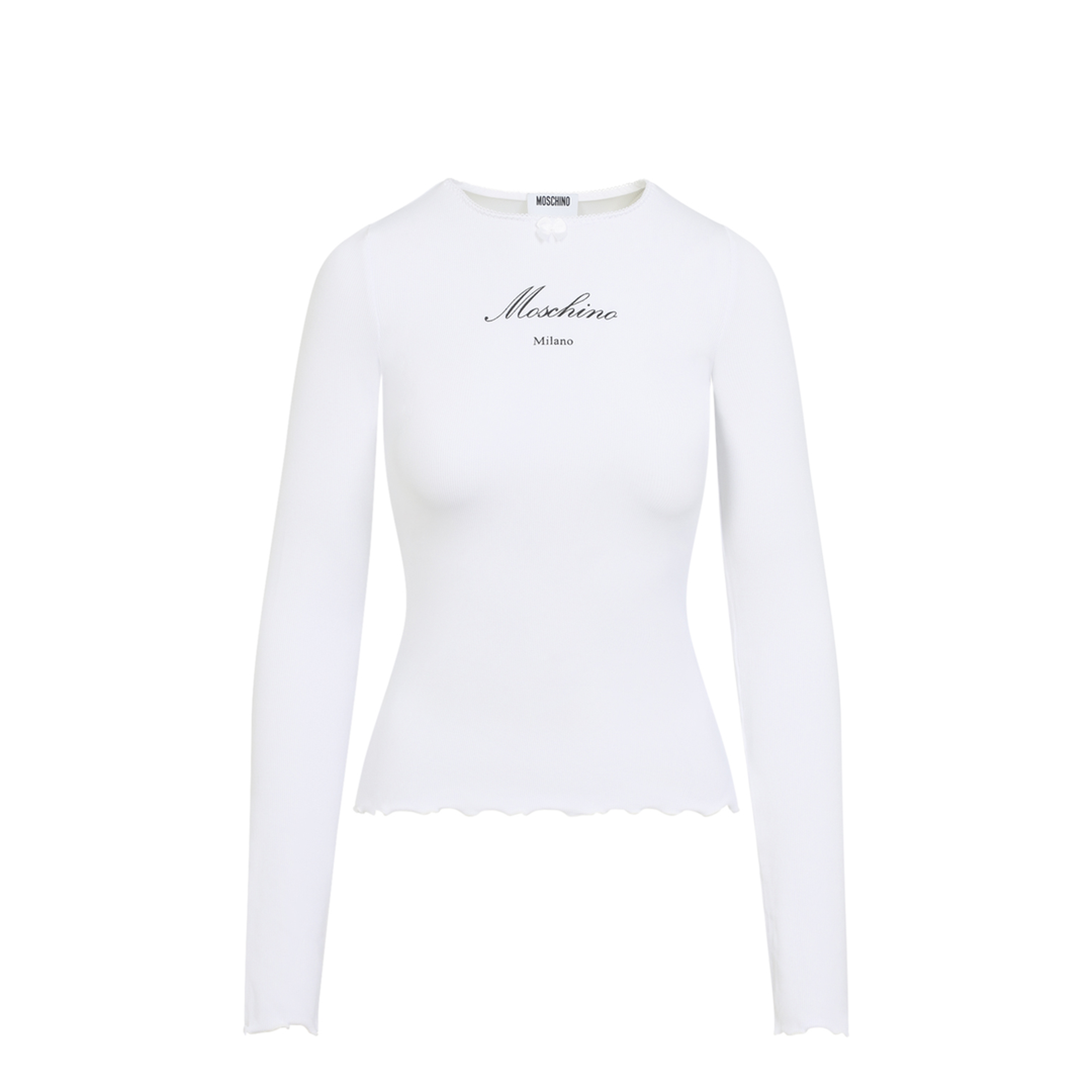 MAYFEYR - Moschino - White Long Sleeve Cotton T Shirt - 261E120305461001