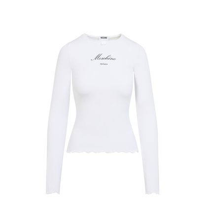 MAYFEYR - Moschino - White Long Sleeve Cotton T Shirt - 261E120305461001