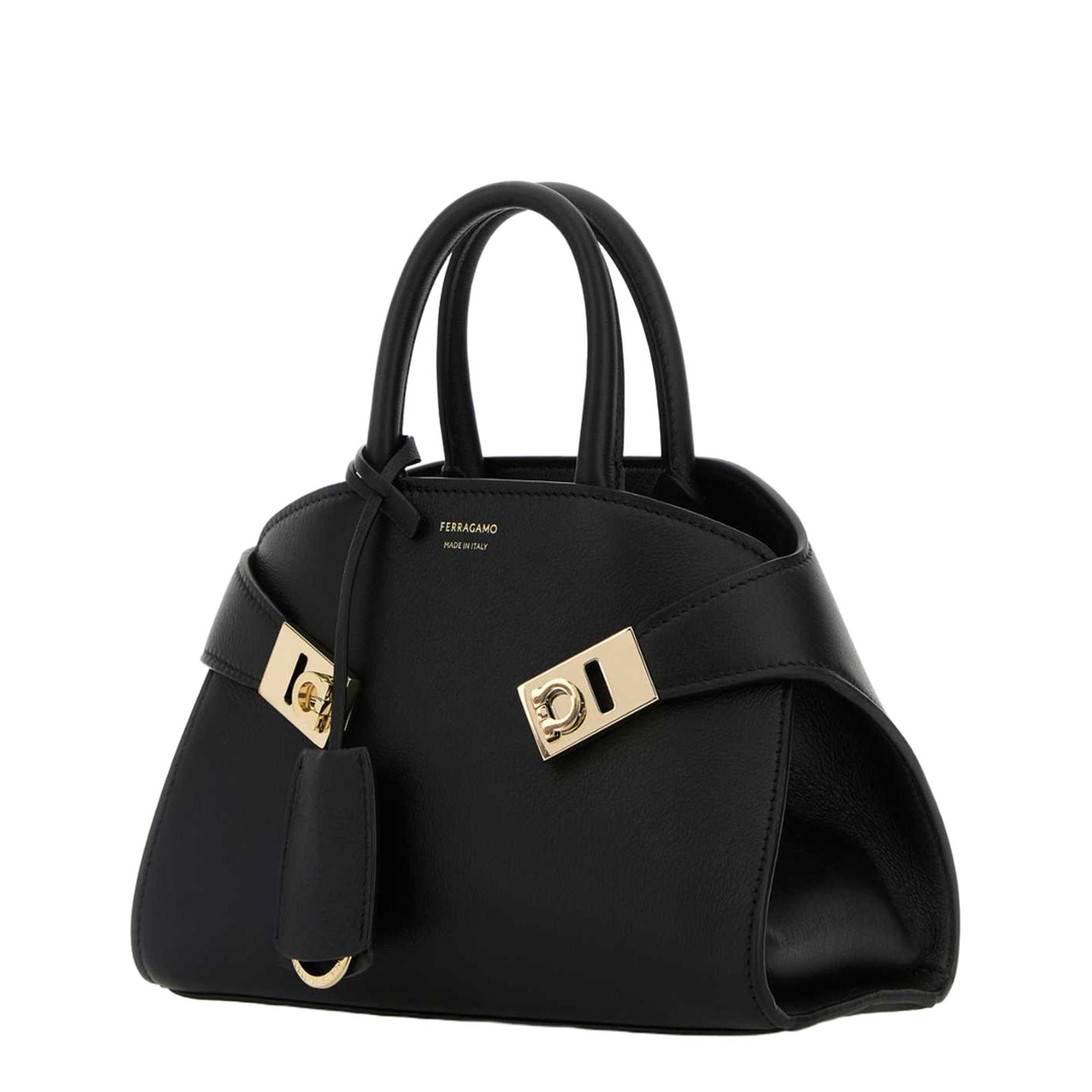Black Leather Mini Hug Handbag
