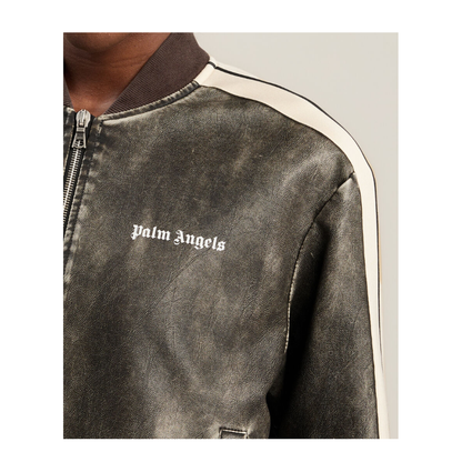 MAYFEYR - Palm Angels - Classic Logo Lea Track Bomber - PWJA039S26FAB002130A