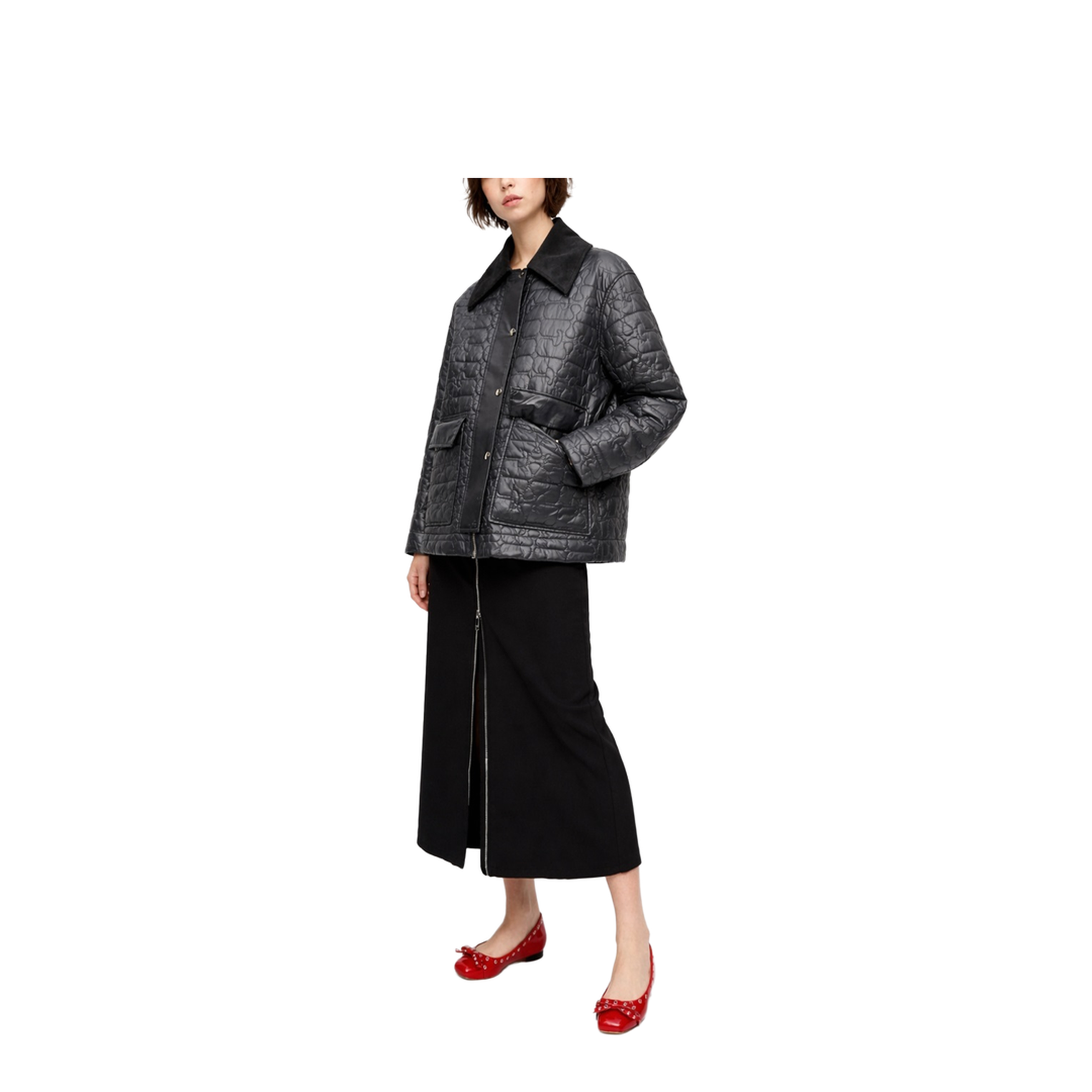 Dark Grey Quilted Jacket