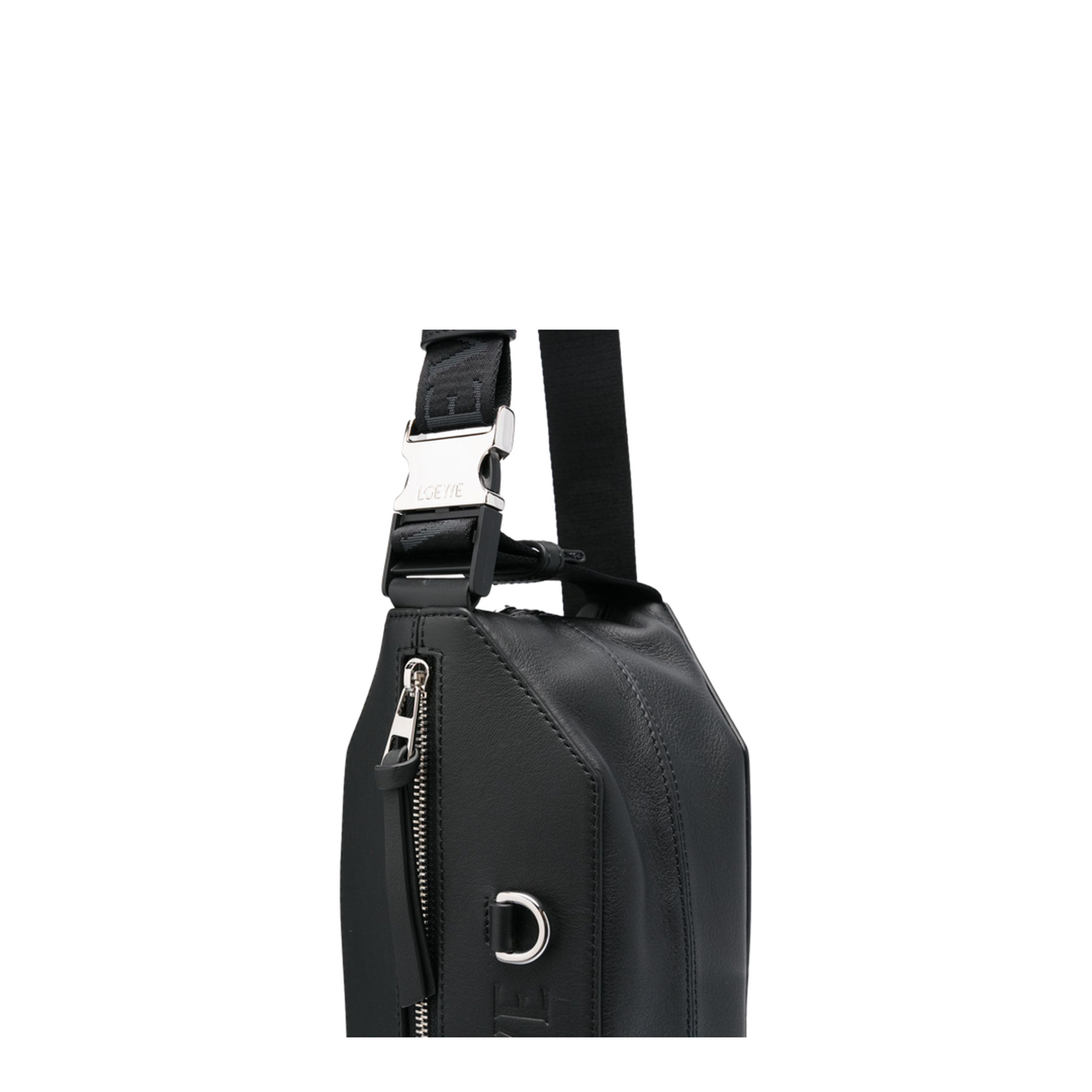 Convertible Leather Sling Bags - Black