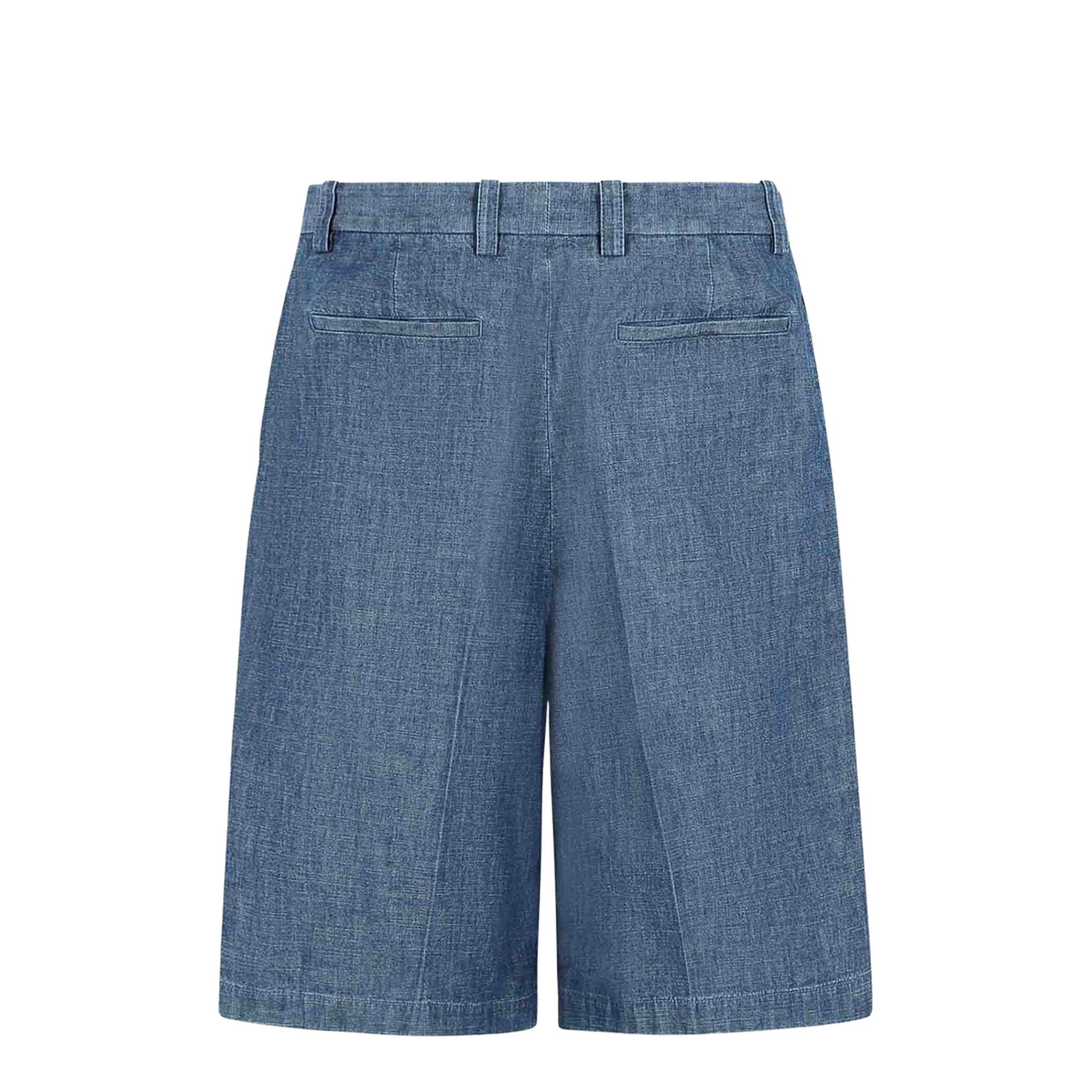 Blue Cotton Bermuda Shorts