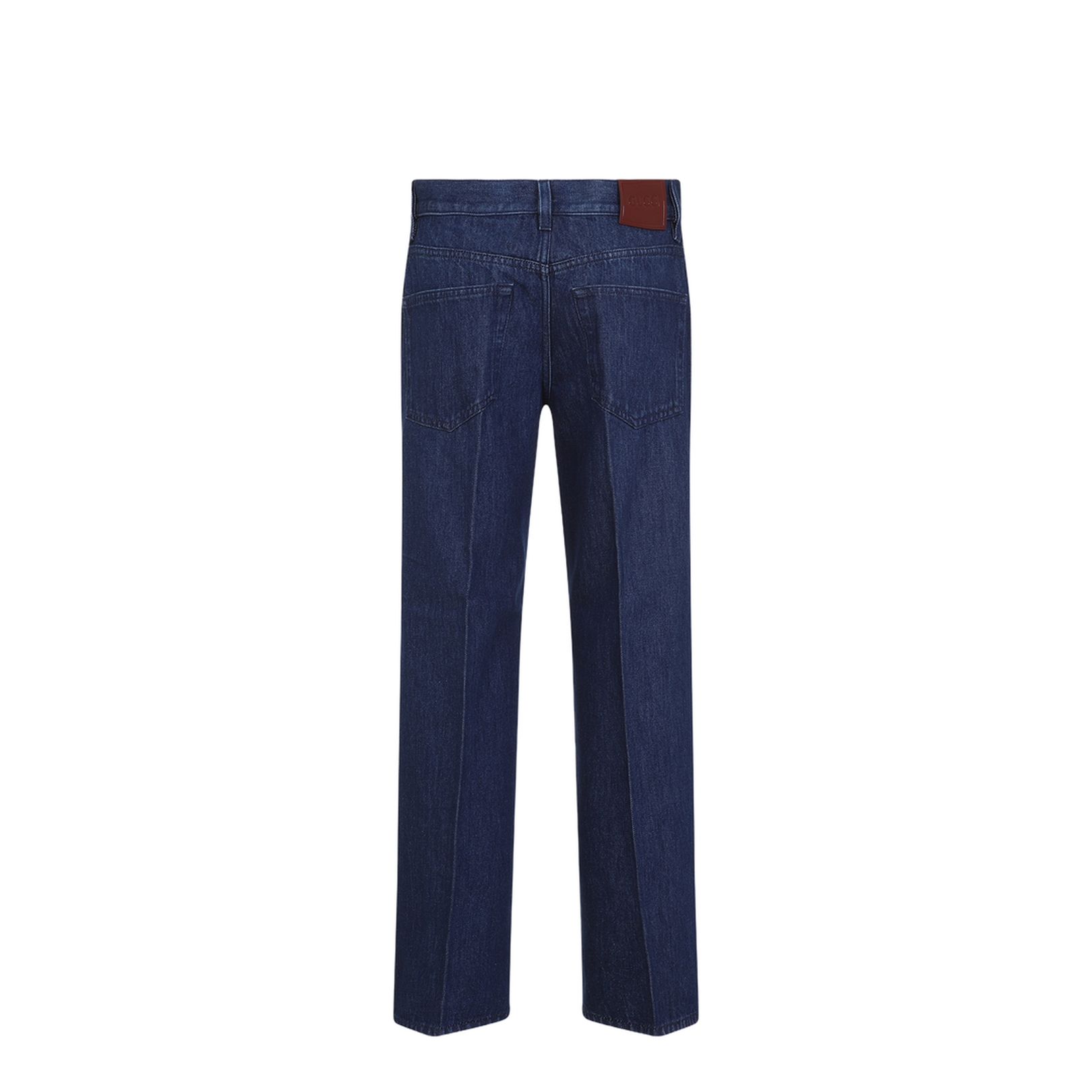 Straight Fit Denim Pants in Dark Blue