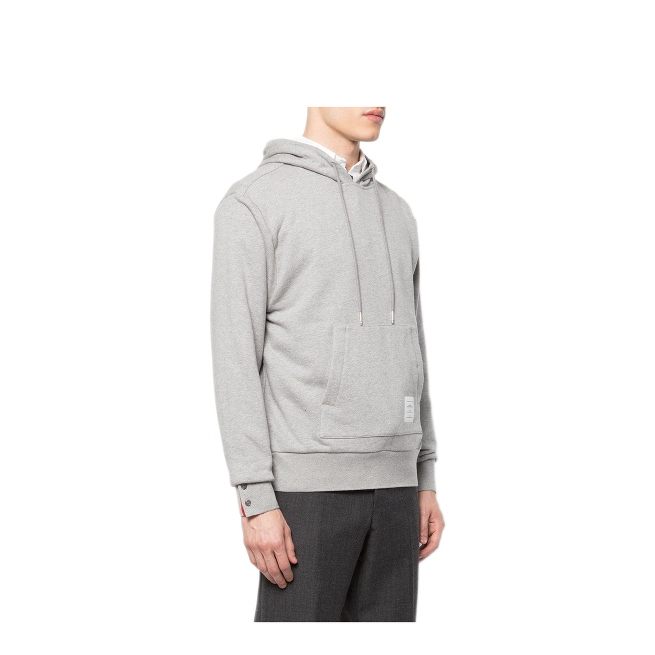 MAYFEYR - Thom Browne - Hoodie Pullover With Cb Rwb Stripe In Classic Loopback - MJT086A03377055