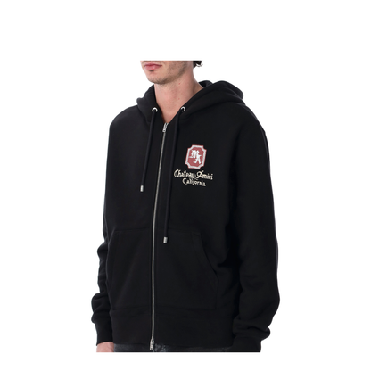 Zipped Cotton Hoodie Black