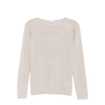 Cashmere-Silk Blend Sweater Beige