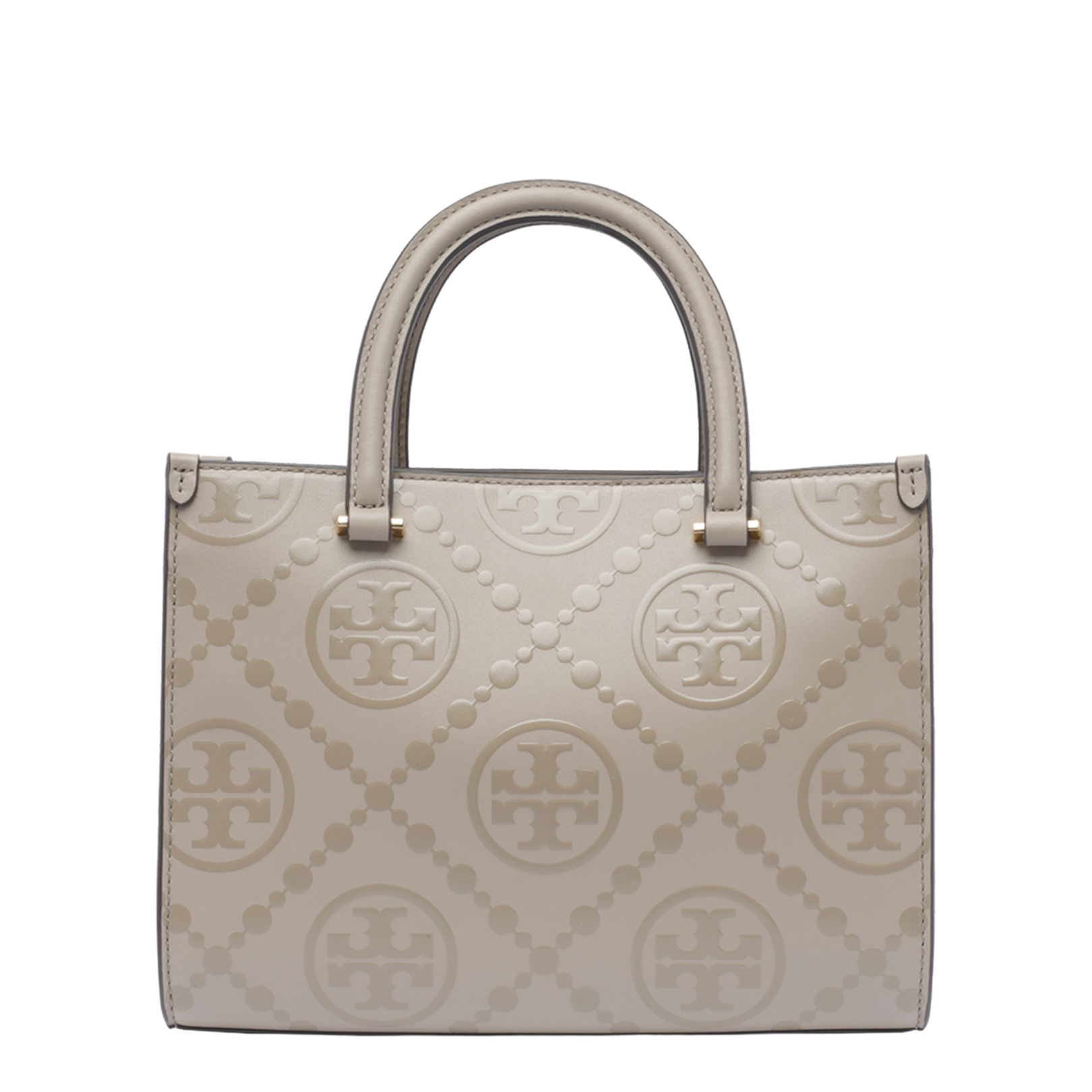 T Monogram Top-Handle Embossed Tote