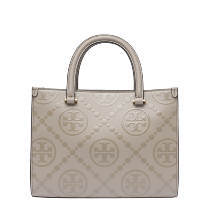 T Monogram Top-Handle Embossed Tote