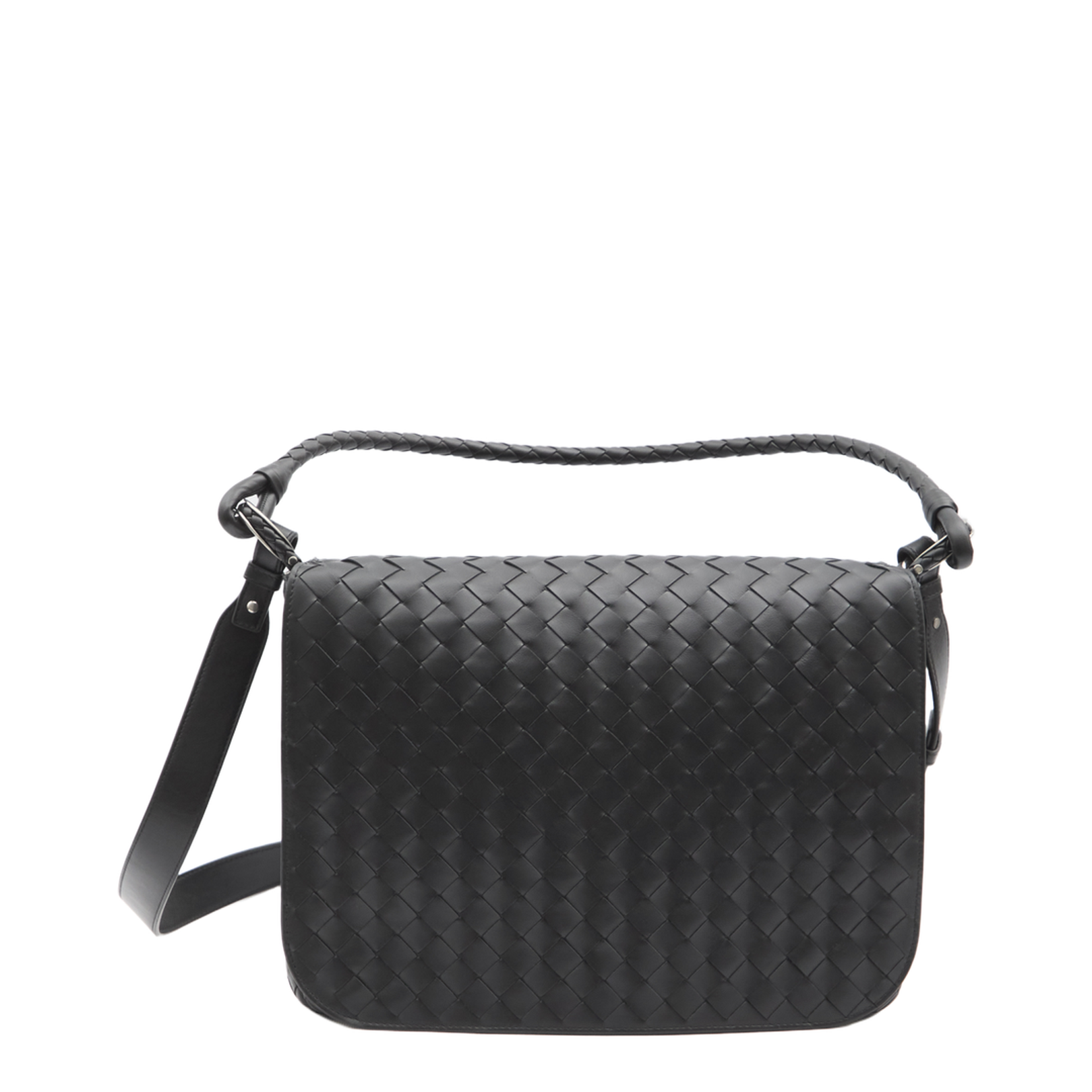 Swing Medium Leather Shoulder Bags - Black