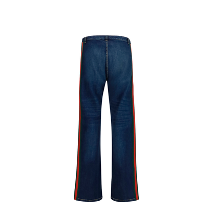 MAYFEYR - Gucci - Cotton Jeans With Web Stripe - 875555XDDH0