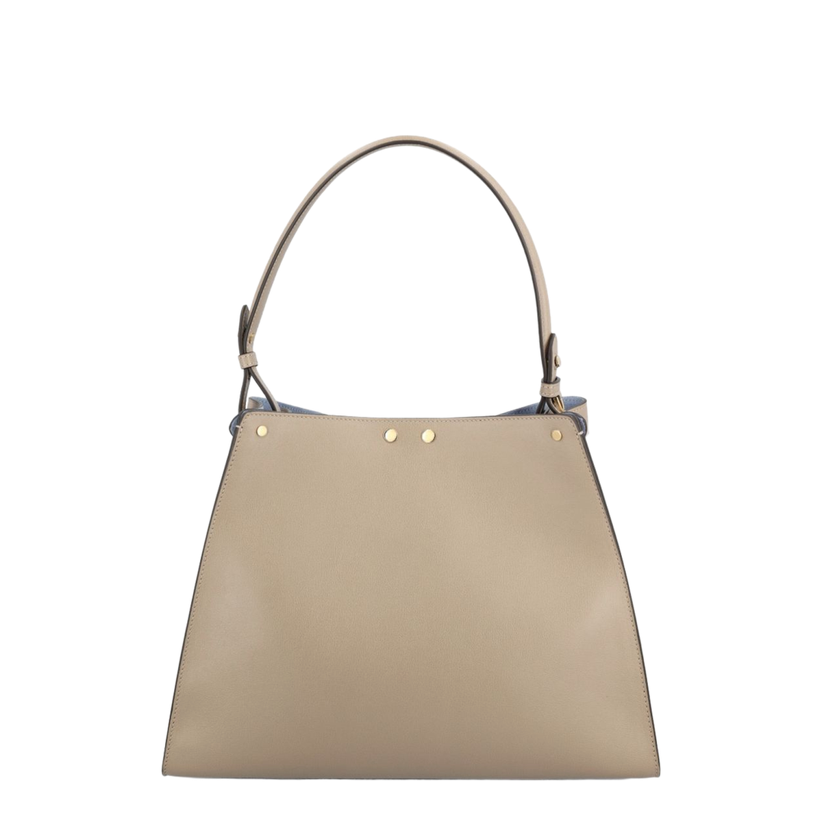 Way Medium Calfskin Handbag - Dove Grey Leather and Neon Blue Suede