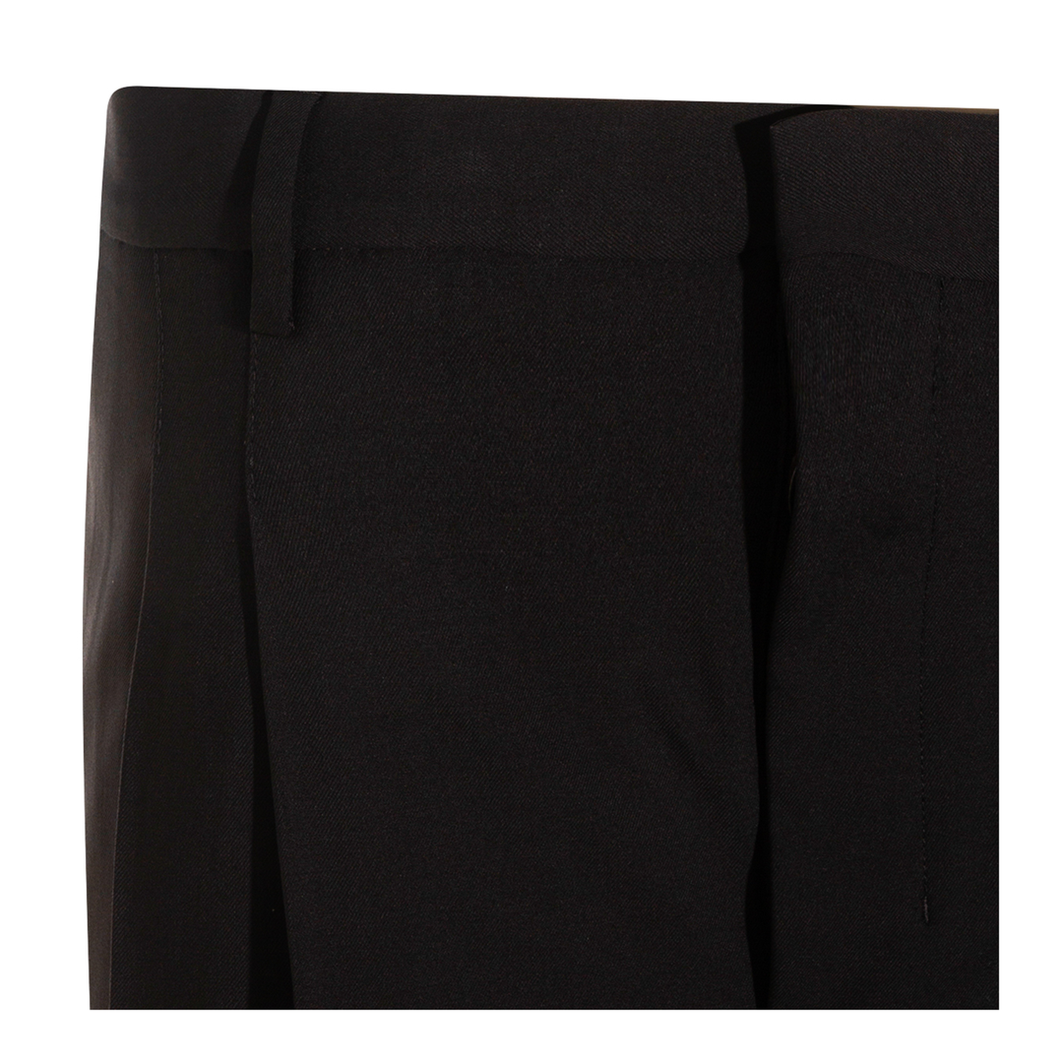 Black Pleated Bermuda Shorts in Cotton
