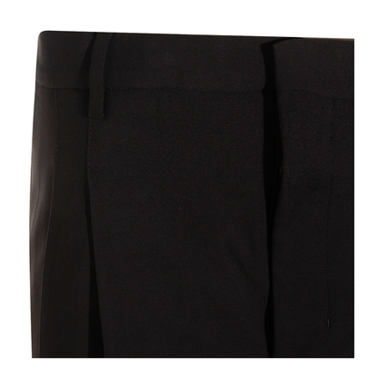 Black Pleated Bermuda Shorts in Cotton