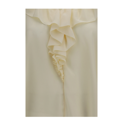 MAYFEYR - Chloè - Ruffled V-Neck Shirt - CH26AHT72005