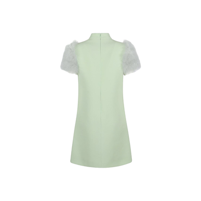Feathered Wool And Silk Dress