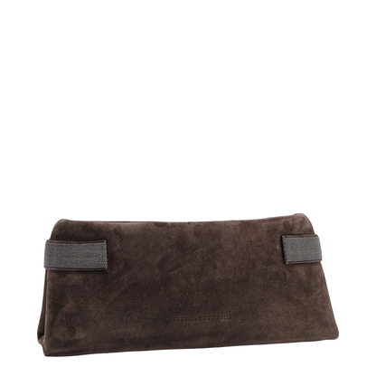 Suede Pochette with Monili Detail