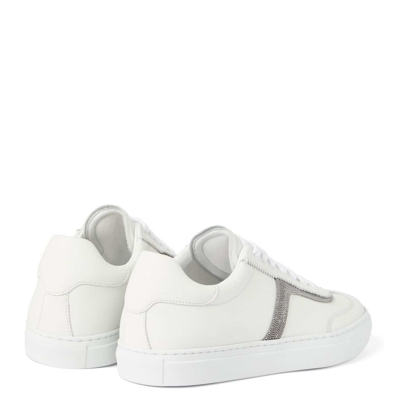 Stylish White Lace-Up Sneakers