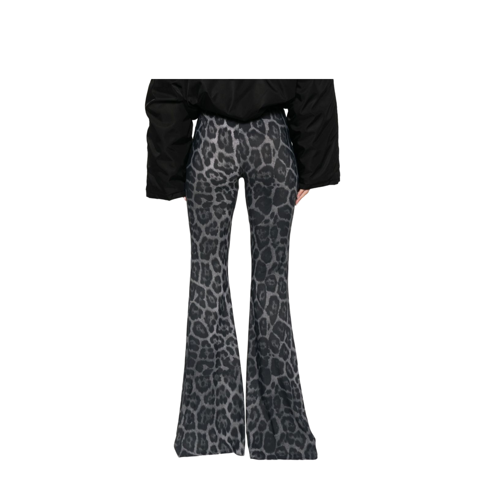 Leopard Print Flared Jeans