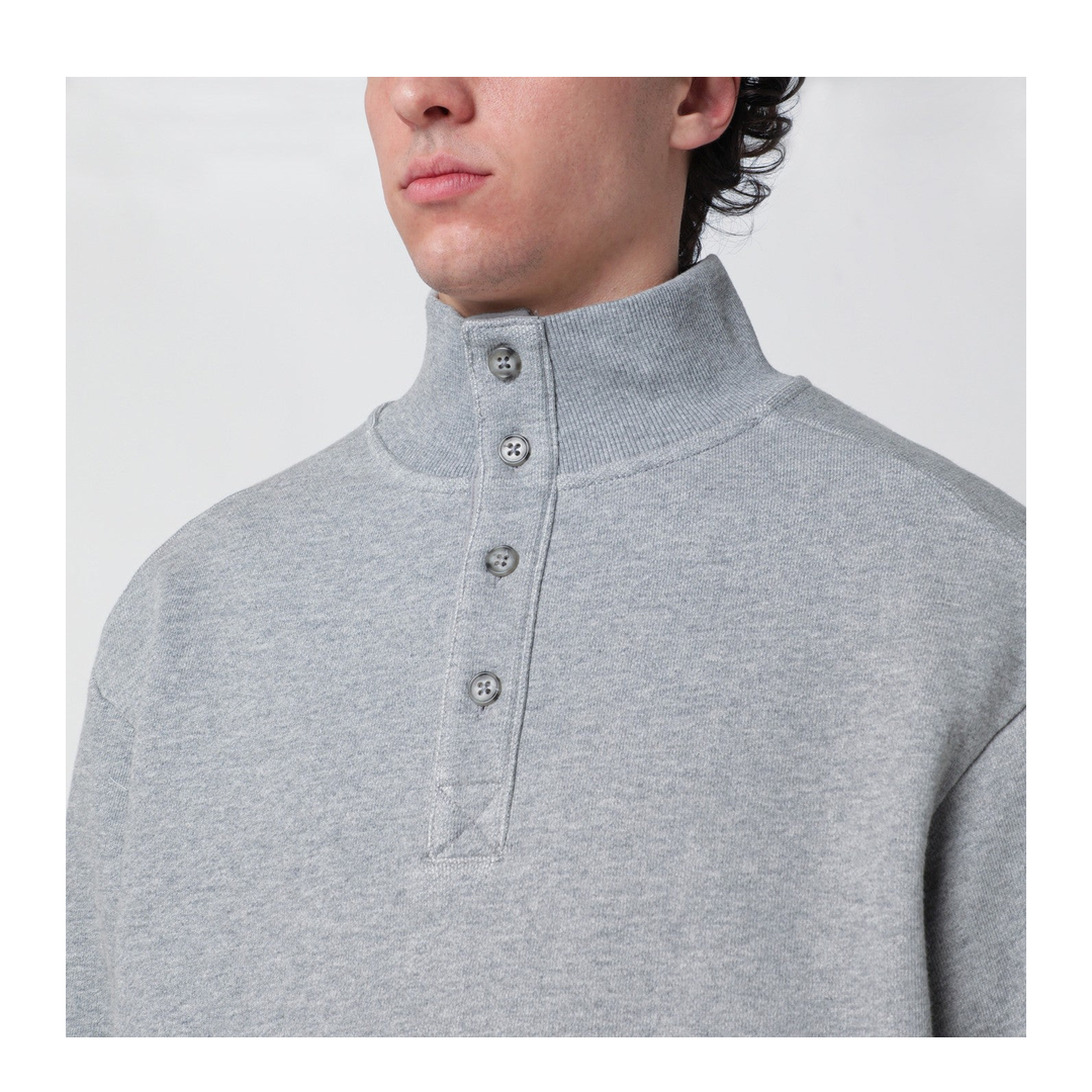 MAYFEYR - Entire Studios - Grey Cotton Buttoned Sweater - ESSS26TO02012UCO6236