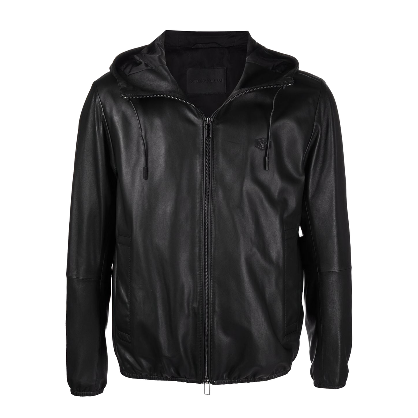 Black Lambskin Hooded Jacket