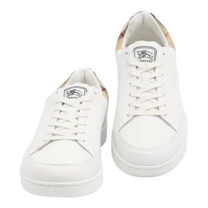 Checked Heel Leather Low-Top Sneakers