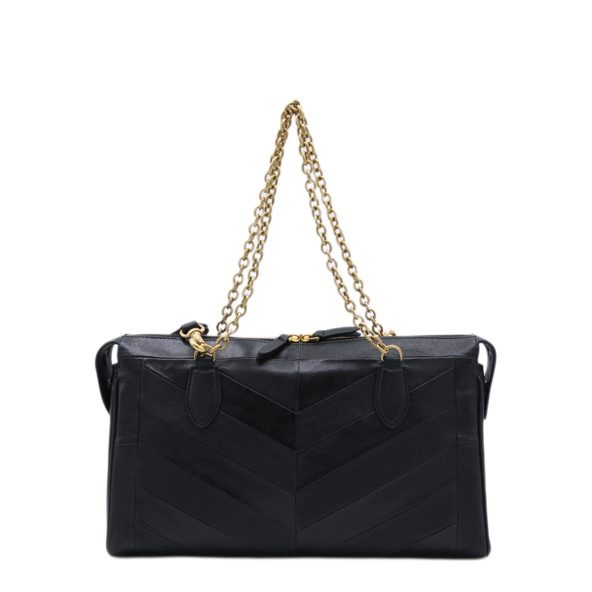 Panthea Nappa Leather Shoulder Bag - Black