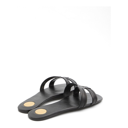 MABROUKA Slides in Smooth Leather in Black
