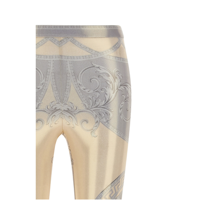Baroque-print Leggings - Yellow