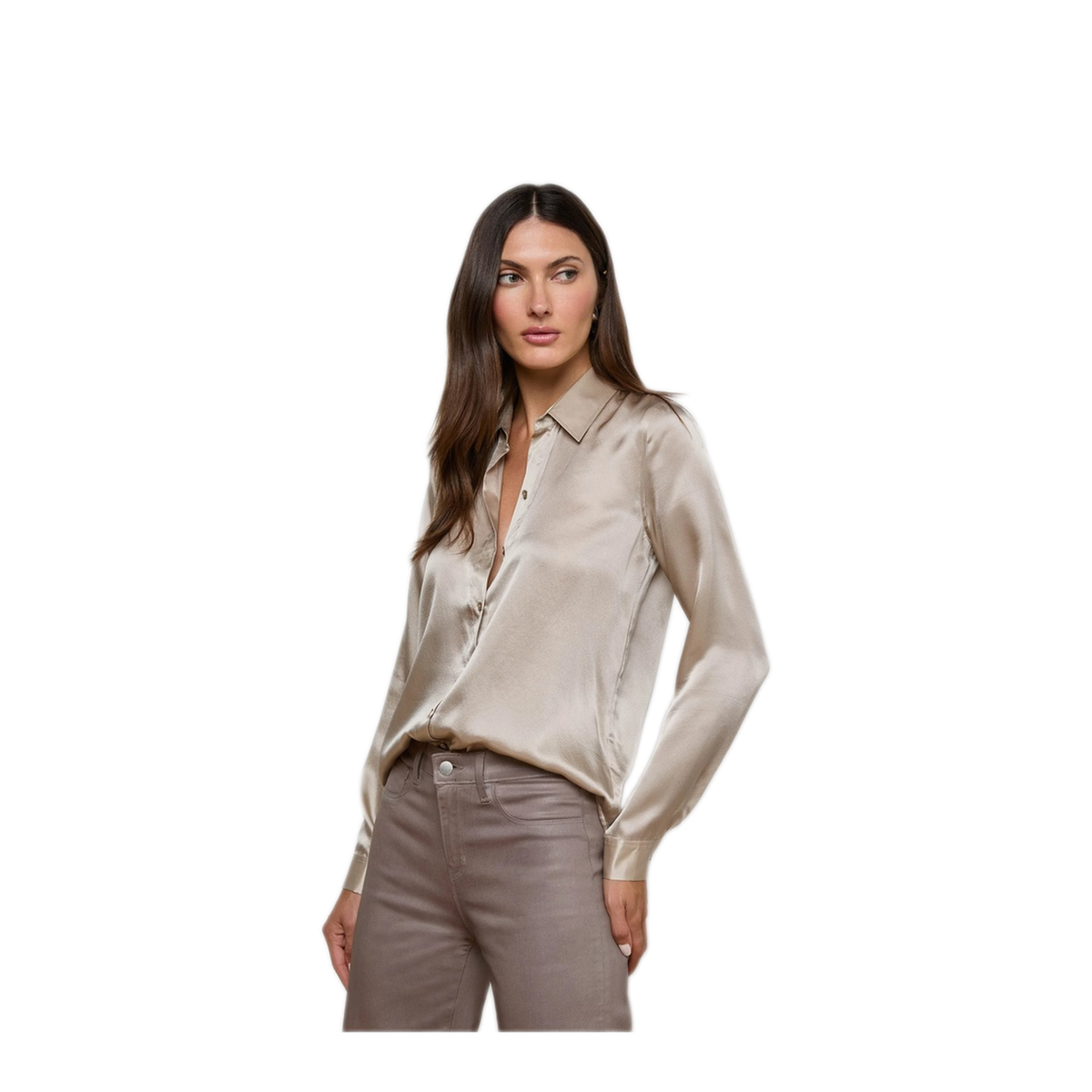 MAYFEYR - L'AGENCE - Grey Silk Shirt - 40223CLZSMKE