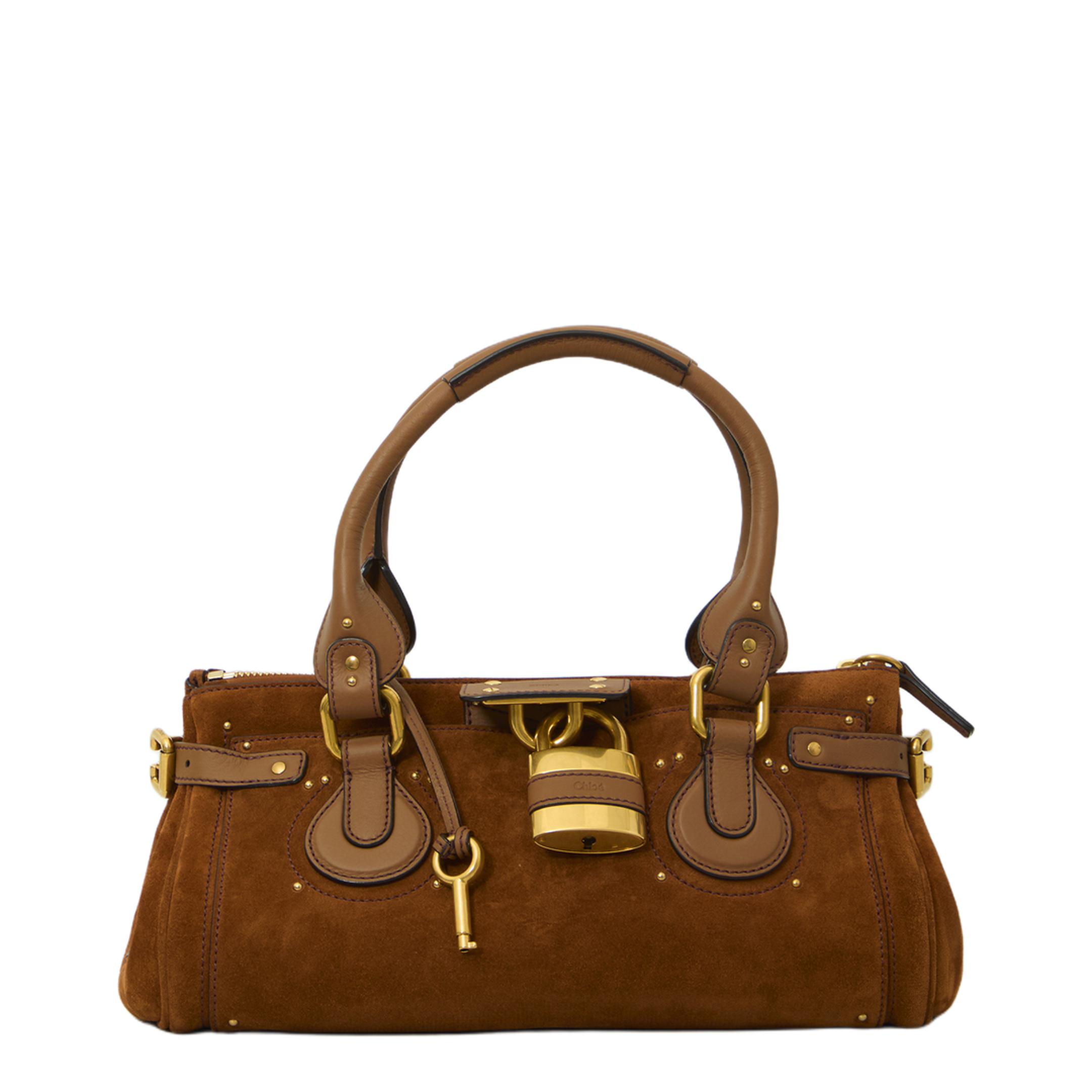 Paddington Suede Calfskin Shoulder Bag - Vintage Brown