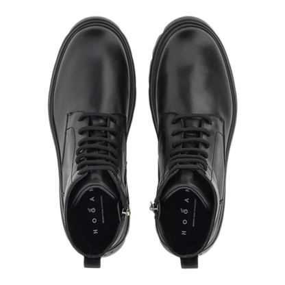 MAYFEYR - Hogan - Lace-Up Leather Boots With Zip - HXM6920FU60UDMB999