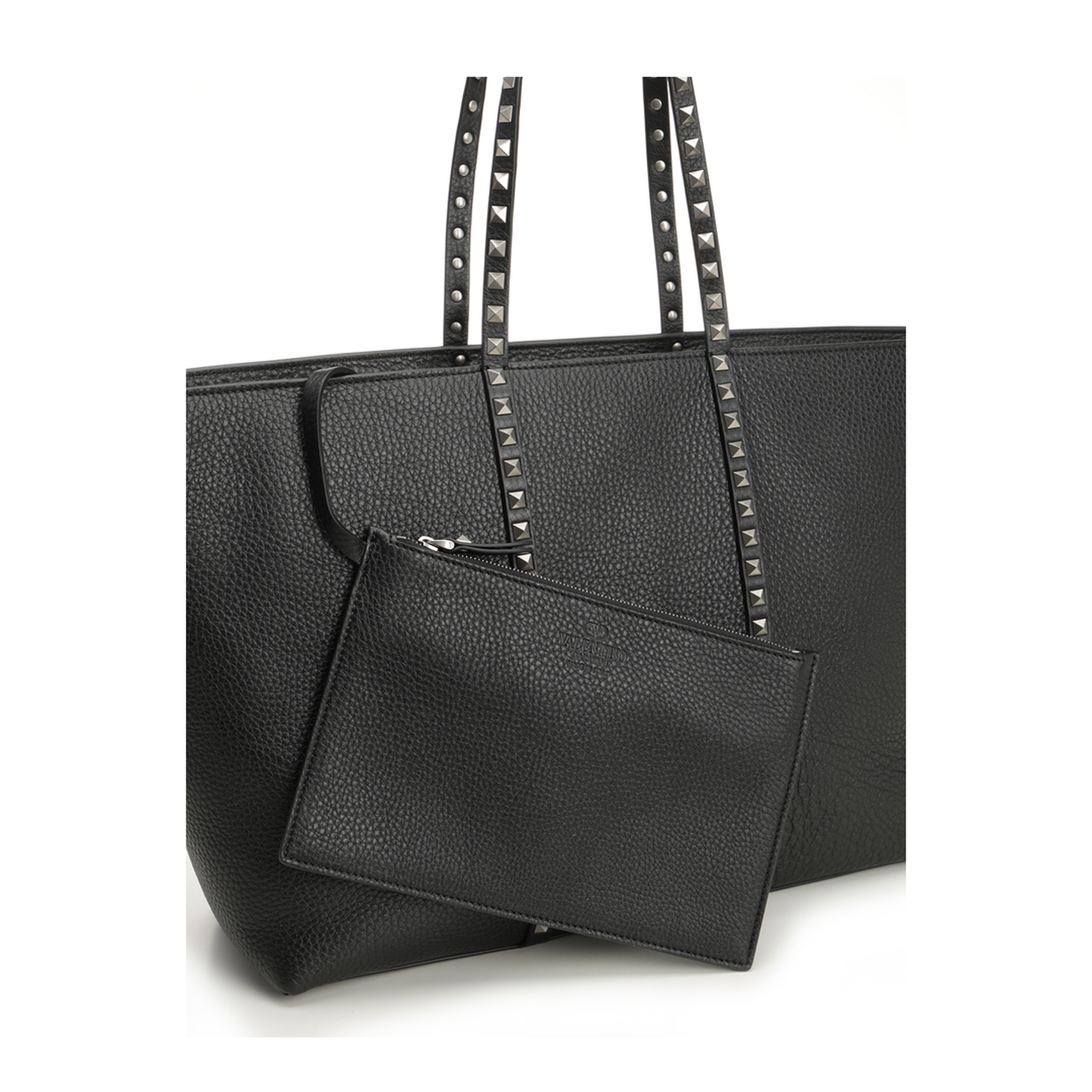 Rockstud Leather Tote Bag