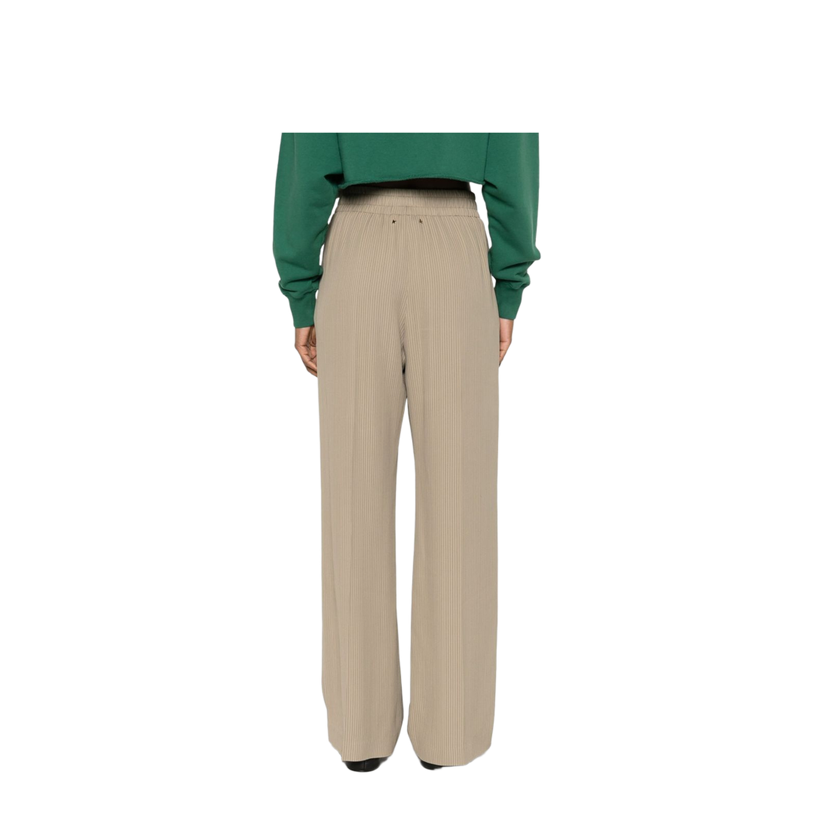Almond Beige Elasticated Waist Trousers