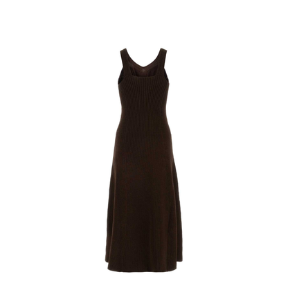 Chocolate Cotton Blend Dress