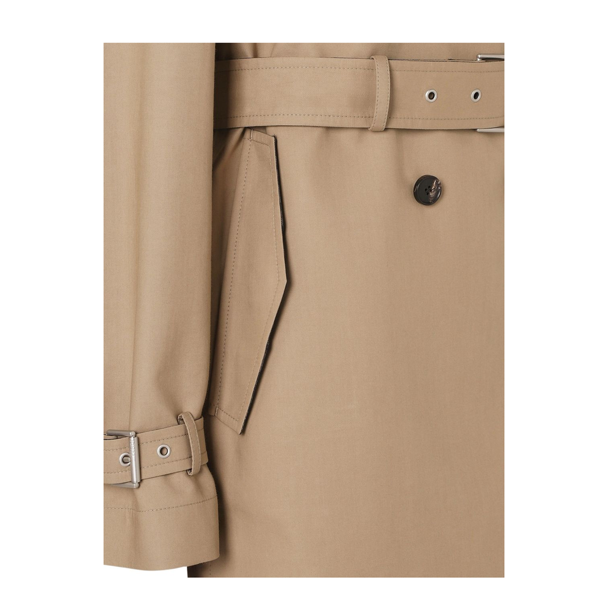 Beige Jacquard Trench Coat
