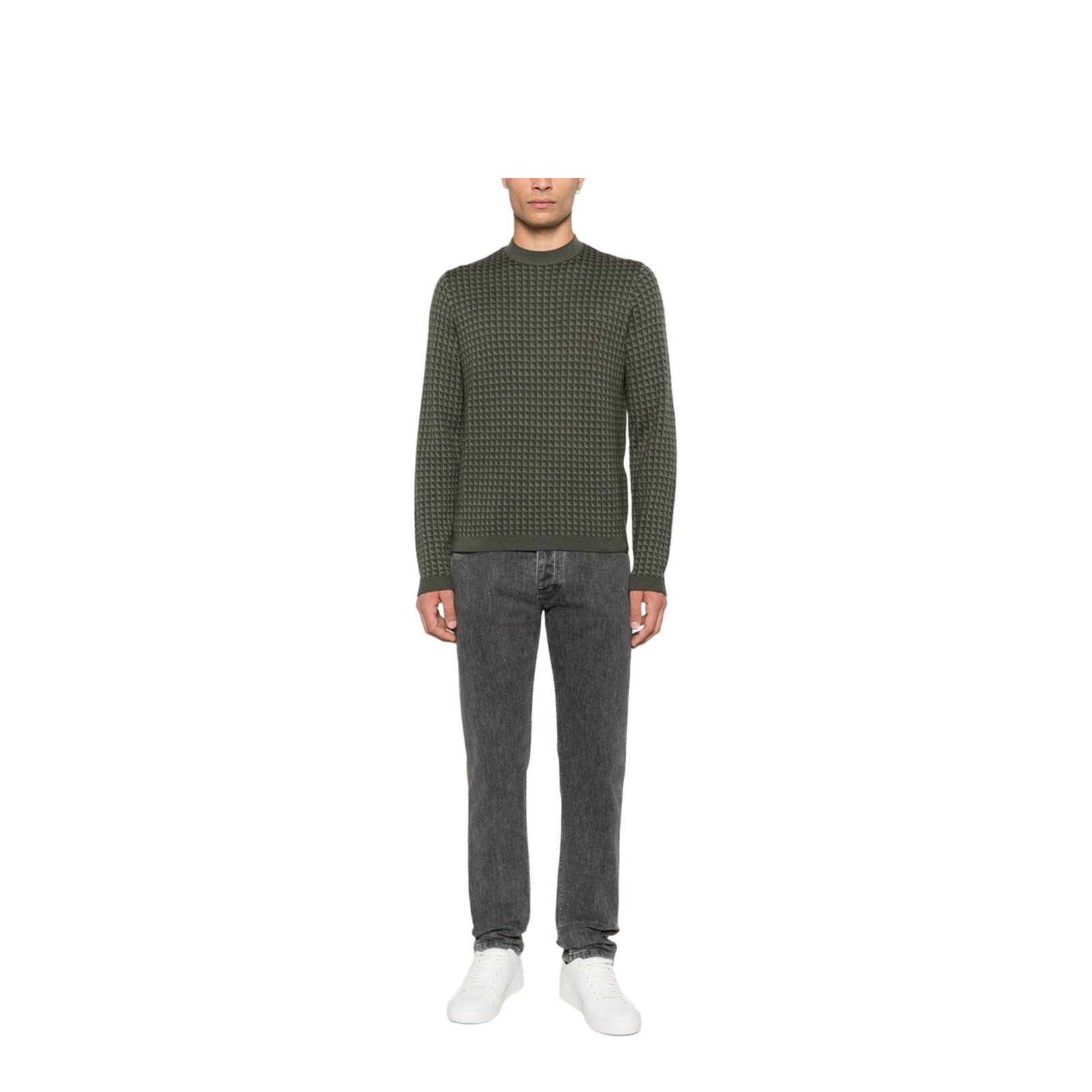 Jacquard Virgin-Wool Jumper with Repeated Eagle Motif
