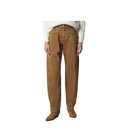 MAYFEYR - Isabel Marant - Lisha Barrel Jeans In Cotton Denim Bronze - PA0778FAD3H01I50BZ